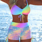 🌞👙 Női bikini szett zsinórral és mintával (rövidnadrággal) ⛱️