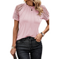 Women's Patchwork Short Sleeve Crewneck Top