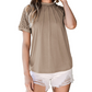 Women's Patchwork Short Sleeve Crewneck Top
