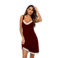 Women's Lace Trim V-Neck Nightgown Slip Dress