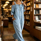 Laza szabású, széles szárú overall jumpsuit zsebekkel