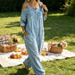 Laza szabású, széles szárú overall jumpsuit zsebekkel