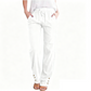Women's Cotton Linen Loose Drawstring Wide Leg Pants