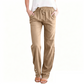 Women's Cotton Linen Loose Drawstring Wide Leg Pants