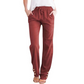 Women's Cotton Linen Loose Drawstring Wide Leg Pants