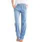 Women's Cotton Linen Loose Drawstring Wide Leg Pants