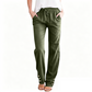Women's Cotton Linen Loose Drawstring Wide Leg Pants