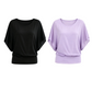 👚✨ Women's Premium Blend Fitted Blouse – Elegant Batwing Sleeve Banded Hem Tunic Top