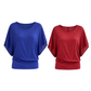 👚✨ Women's Premium Blend Fitted Blouse – Elegant Batwing Sleeve Banded Hem Tunic Top