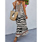 Zebra Leopárdmintás Slip Maxi Ruha