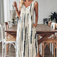 Női elegáns ujjatlan V-nyakú maxi ruha
