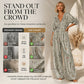 Női elegáns V-nyakú nyomott jumpsuit