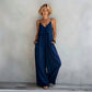 Női spagettipántos, hátul kivágott jumpsuit