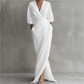 Női elegáns V-nyakú wrap maxi ruha
