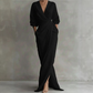 Női elegáns V-nyakú wrap maxi ruha