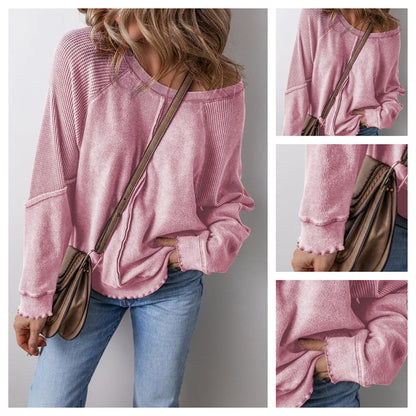 🌸 MOST 40% KEDVEZMÉNY! 🌸Női hosszú ujjú gofri kötött felső