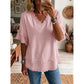 👚✨ Stílusos V-nyakú felső – légáteresztő, bő szabású, tökéletes a nyári hétköznapokra!