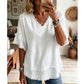 👚✨ Stílusos V-nyakú felső – légáteresztő, bő szabású, tökéletes a nyári hétköznapokra!
