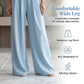 Női V-nyakú, magas derekú, széles szárú jumpsuit