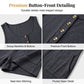 Női ujjatlan, gombos előlapú jumpsuit