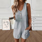 Női ujjatlan, gombos előlapú jumpsuit