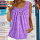 Women's Printed Sleeveless Top with Button Detail