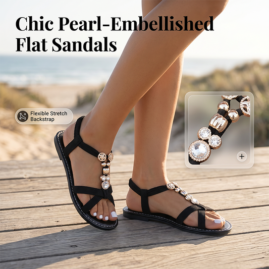 👡 Gyöngyös szandál INGYEN nyakláncal 🎁 – Csak utánvéttel! Rendelj most, fizess átvételkor!