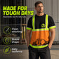 👷 Jól látható figyelemfelkeltő munkapoló – Fluoreszkens + fenyvisszaverő | XS–6XL | 🎁 Ingyenes sapka