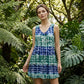 Women's Sleeveless V-Neck Tie-Dye Dress