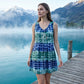 Women's Sleeveless V-Neck Tie-Dye Dress
