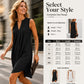 👗Női elegáns redőzött V-nyakú ruha