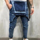 👖Férfi farmer overál roncsolt szakadt mellrészes jumpsuit
