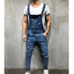 Men's Denim Overalls Distressed Ripped Bib Jumpsuits