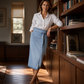Women's Vintage Side-Tie Wrap Denim Skirt