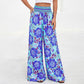 Women's Floral Print High-Waisted Wide-Leg Pants