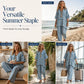 🌸Női Laza V-Nyakú Csíkos 2-részes Casual Szett – Kényelmes Oversized Szabás & Könnyed Stílus 🌿