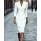🌸Hot Sale 40% OFF💖Elegant Stand Collar V-Neck Bodycon Dress