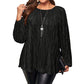 Női plus size rakott hosszú ujjú felső