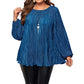 Női plus size rakott hosszú ujjú felső