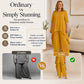 Women's Chic Asymmetrical Top & Wide-Leg Pants Set