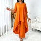 Women's Chic Asymmetrical Top & Wide-Leg Pants Set