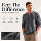 Trending Now⭐👕 Men's Waffle Knit Long Sleeve Henley Shirt – Classic Button Placket for Effortless Casual Style