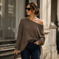 👚Új érkezők - Vállatlan blúz oldalsó hasítékkal – Lágy esés és modern vonal bármilyen alkalmi alkalomra