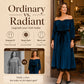 Women's Off-Shoulder Velvet Midi Dress