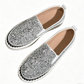 Női csillogó platform slip-on cipő
