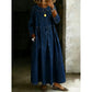 Women's  Loose Long Sleeve Maxi Dress with Pockets