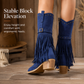 Women's Fringe Chunky Heel Knee-High Boots