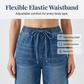Women's Elastic Waist Wide Leg Denim Pants