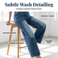 Women's Elastic Waist Wide Leg Denim Pants