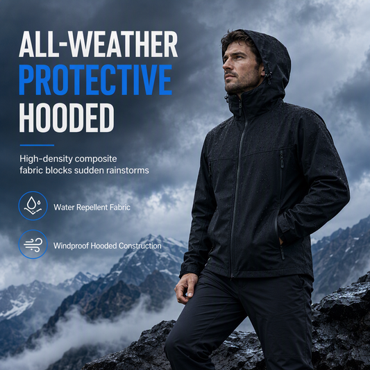 🔥🧥 Uniszex kültéri kapucnis softshell kabát – Szélálló és vízálló 🌧️